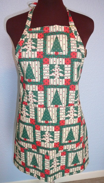 Reduced - Country Christmas Tree Full Apron