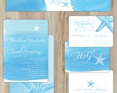 DIY Wedding Invitation Suite // Aqua Beach Wedding