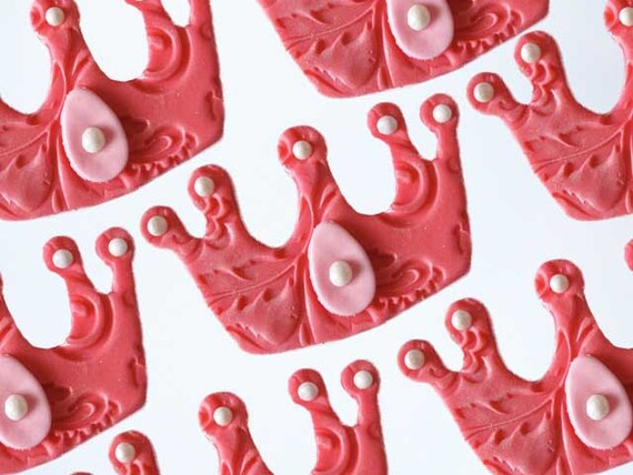 12 fondant princess crowns (EDIBLE) Il_570xn