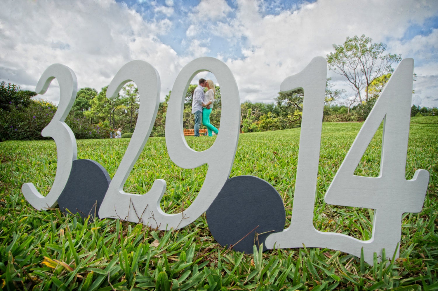 Save the Date Engagement Announcement Sign Photo Prop