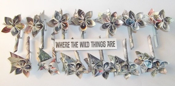 13 "Where The Wild Things Are" Boutonnieres- custom, handmade, wedding, party, paper flower, groom, groomsmen, party favor