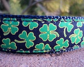 Shamrocks Dog Collar - Clovers - Irish