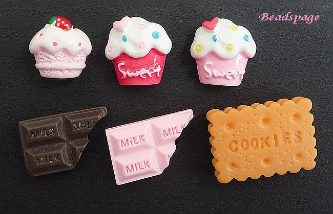 Miniature Cupcakes Chocolate Cookie Decorative Thumbtacks, cute kawaii notice board push pins