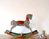 French Antique Wooden Rocking Horse