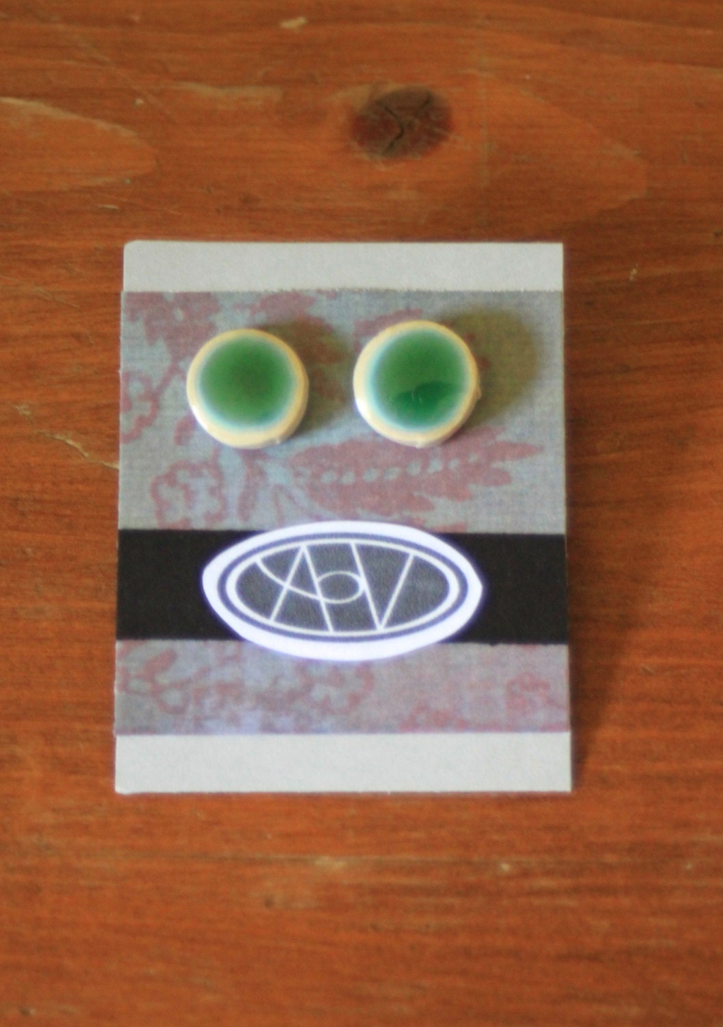 Green Ceramic Stud Earrings