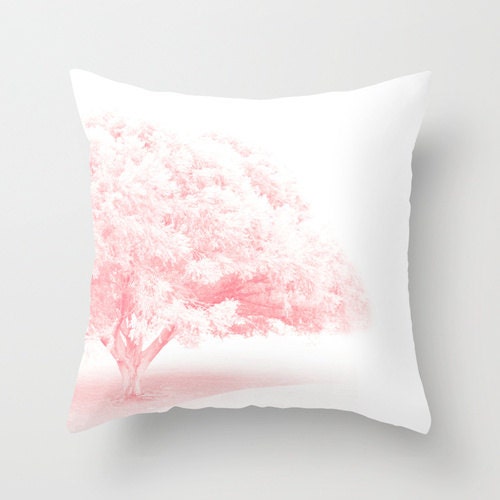 Throw Pillow Cover Frosted Pretty Pink Tree photo