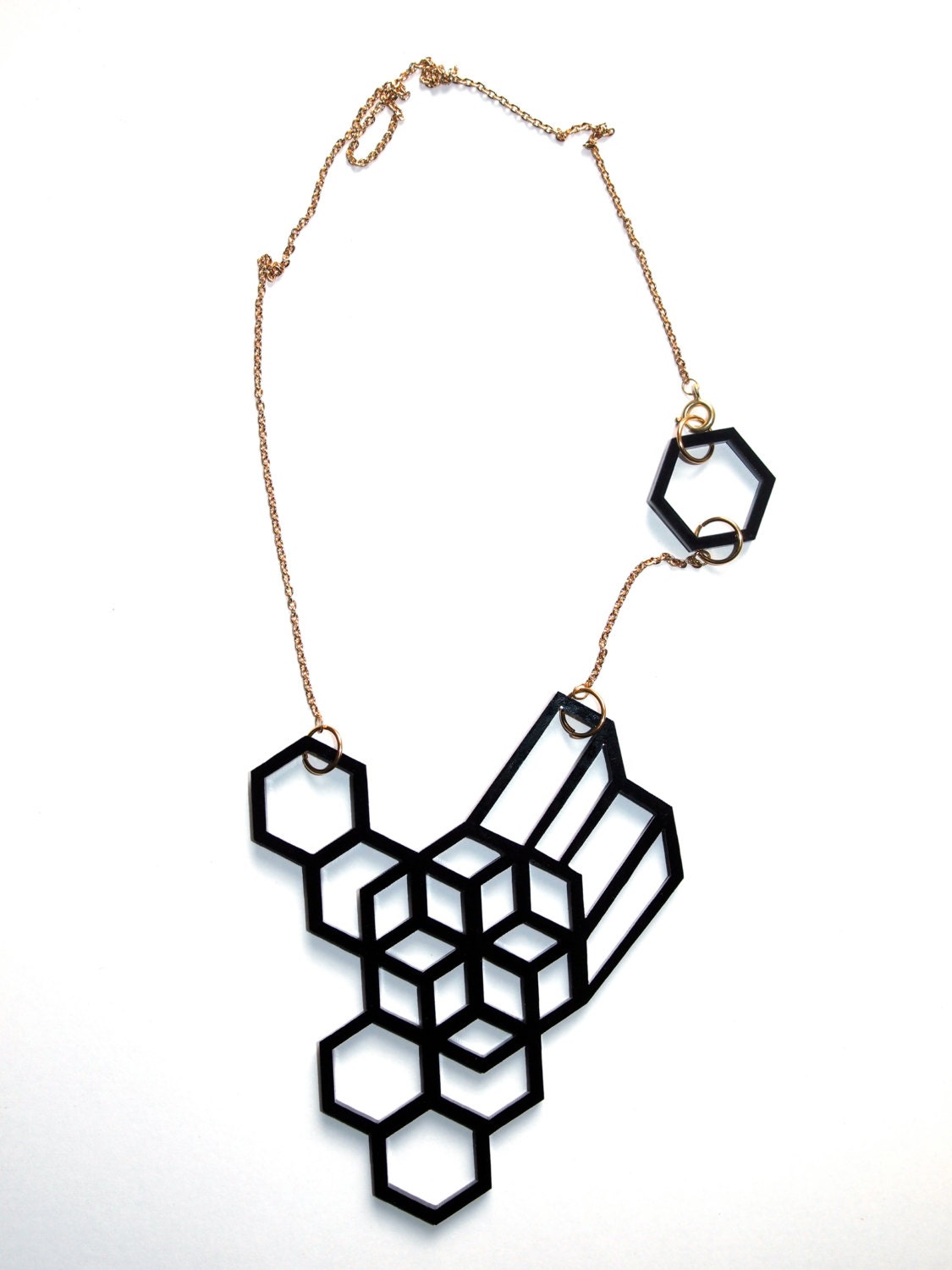 geometric black necklace