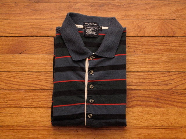mens burberry long sleeve polo shirt