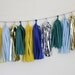 Tissue Tassel Garland -18 Tassels- Carribean Blues
