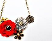 Hearts Floral Statement Necklace