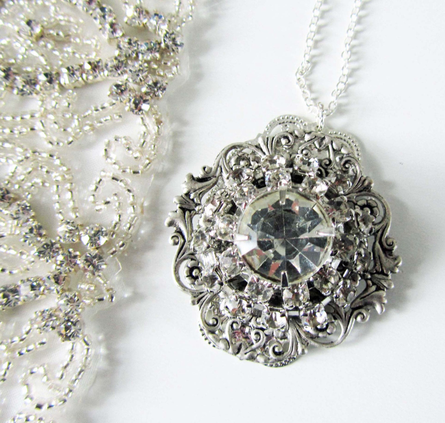 Rhinestone Bridal Pendant