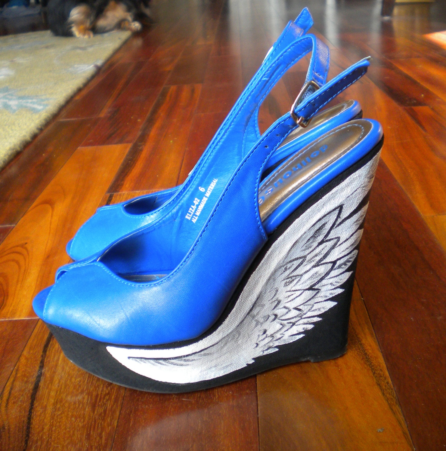 Hermes Wings High Heels Size 6 womens hand painted shoes