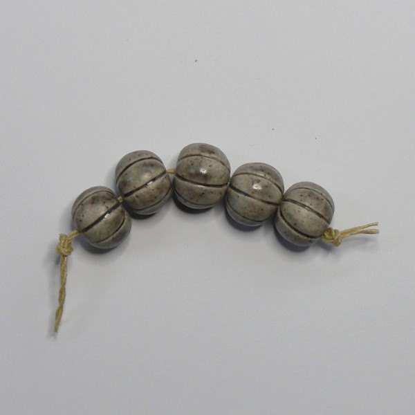 Dark Grey chunky melon beads