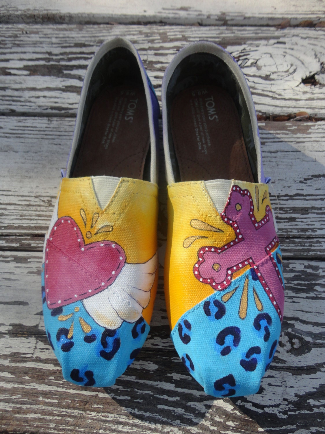 Custom hand painted TOMS, my heart takes flight, my feet stand firm