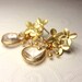 Matte Gold Floral Cluster and Quartz Gemstone Earrings