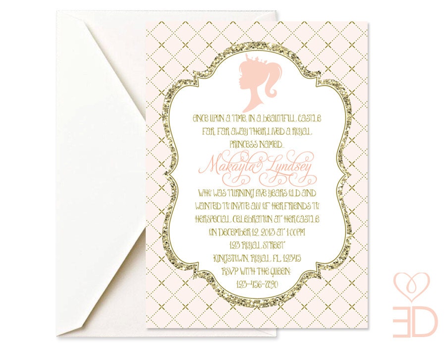 Princess Party Collection - Printable 5X7 Invitation Il_570xn