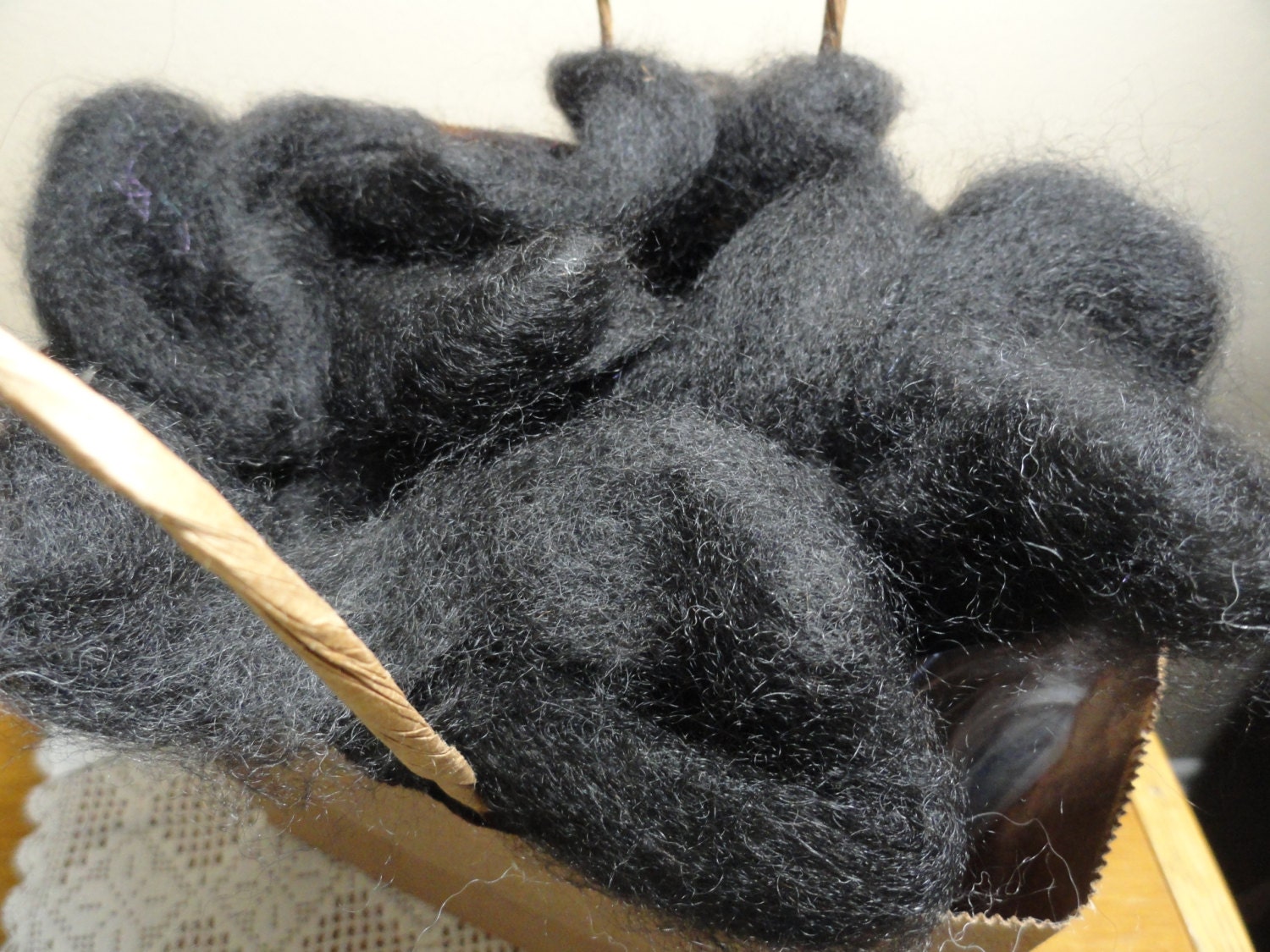 Natural Black Alpaca Rovings