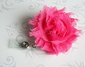 Shabby Chic Flower Retractable Badge / ID  Holder Reel - Pink