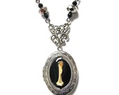 Steampunk Necklace Animal Bones Locket  by:Mechanique Steampunk