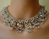 Vintage Juliana Parure Set Necklace Bracelet and Earrings with stunning with AB Rhinestones crystal AB dangles bridal wedding Jewelry