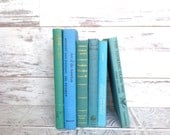 Ocean Books Instant Library Collection Decorative Books Photography Props Turquoise Books by the Foot Teal Green Aqua Blue - sorrythankyou79