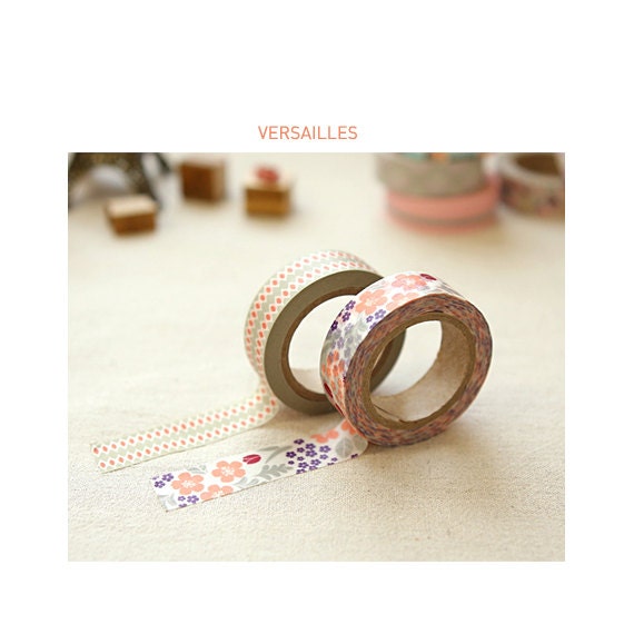 Washi Tape 15mm 2Rolls MASKING TAPE SET Multi Use-Versailles
