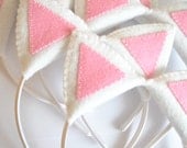 Wool Felt Party Pack of 5- White and Pink Cat Ears