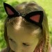 Wool Felt Black Cat Ears Headband