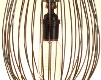 Hanging Light upcycled industrial oversized whisk turned to hanging metal chandelier