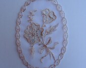 Vintage Floral Lace Applique in Creamy White and Ecru