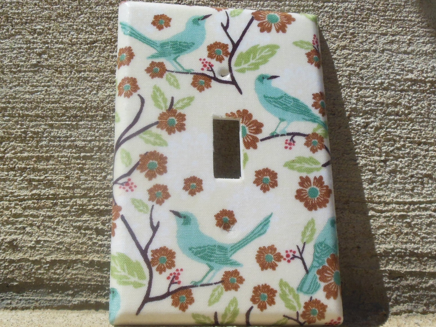 Blue Bird Floral Branch Light Switch Plate Cover