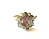 Hexagon Swarovski Crystal Ring
