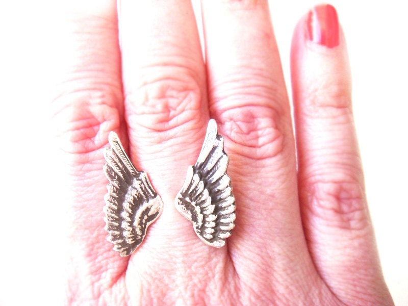 Silver Angel Wing Ring