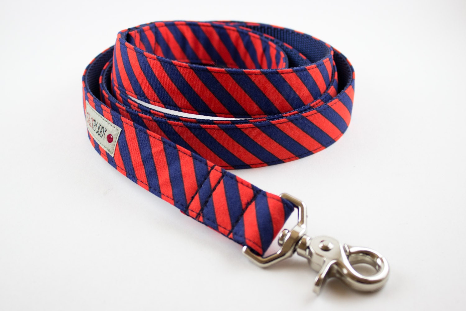 Navy Red Orange Stripes Dog Leash