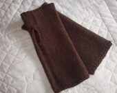 Dark Chocolate Brown Baby Alpaca Handknit Fingerless Gloves
