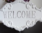 Shabby Chic Cast Iron Welcome Sign