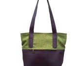 Free shipping, Brown & green women handbag, shoulder Bag, tote bag, perfect gift for her