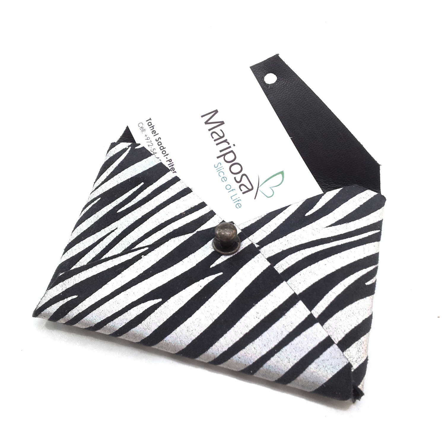 2 Business Card Leather Holder only in 17 Dollars , Envelope Card Case, leather wallet, small wallet