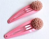 Pink flower hair clips gift set