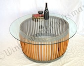 Wine Barrel Coffee Table -Convex -100% recycled Napa barrels