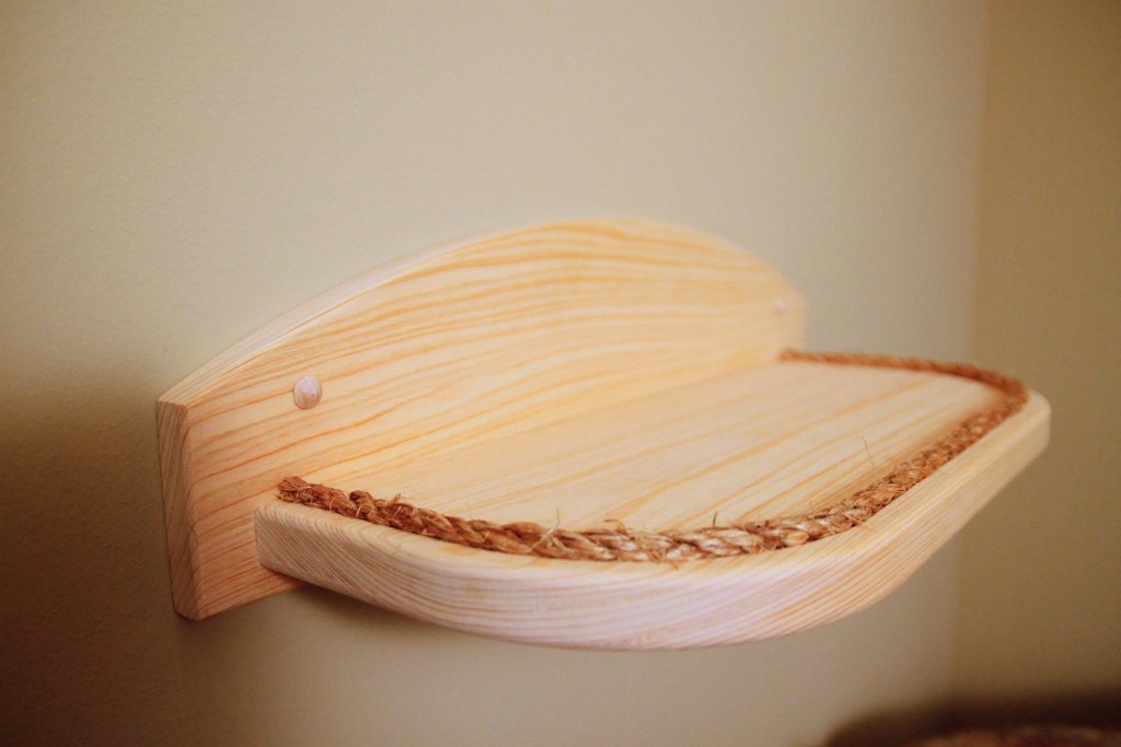 Mountain Cat Climbers, Solid Wood Shelves for Cats - Set of Four