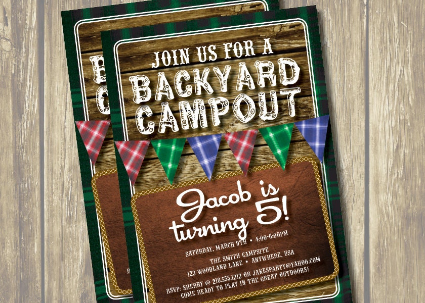 DIY Printable Rustic Camping Birthday Party Invitation Il_170x135