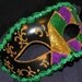 Harlequin Mask in Purple, Green, Gold and Black