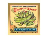 Garden Journal - Griffon Brand Stringless Beans -Canned Goods Art Print Cover