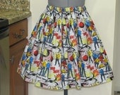 Womens Star Trek Skirt -Full Gathered Skirt -Full of Twirl Flounce - Ready to ship
