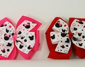 Pink or Red Minnie Mouse Layered Hair Bow