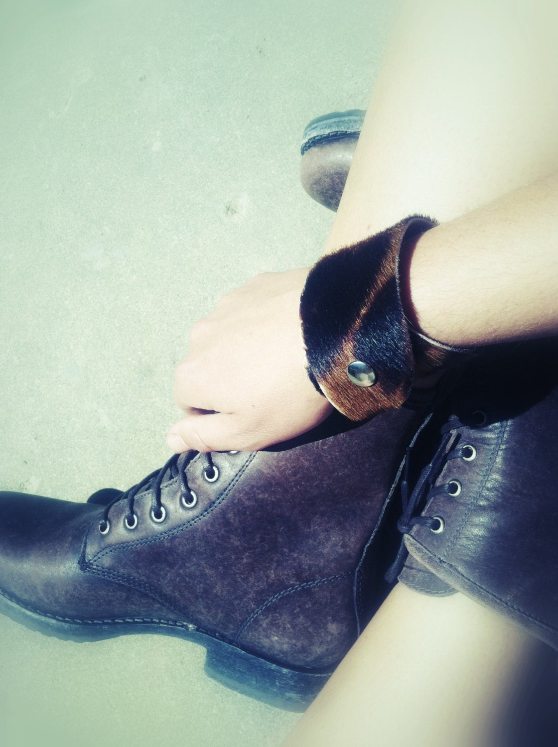 Leopard leather cuff 