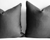 Sukan / 1 Linen pillow cover dark gray - decorative covers - throw pillows - shams - 20x20 inch