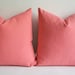 Sukan / 2 Canvas Pillow Cover CORAL - large pillow - throw pillows - shams - euro pillow covers - european pillows - 18X18 pillow covers