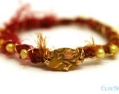 Sari Silk and Pearl Wrapped Bangle - KiKi's Dream